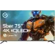 Телевизор QLED Sber 75" SDX-75UQ5233 Салют ТВ титан 4K Ultra HD 60Hz DVB-T DVB-T2 DVB-C DVB-S DVB-S2 USB WiFi Smart TV (RUS)