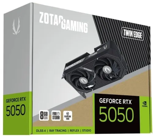 Видеокарта Zotac PCI-E 4.0 RTX 5050 TWIN EDGE NVIDIA GeForce RTX 5050 8Gb 128bit GDDR6 2602/17000 HDMIx1 DPx3 HDCP Ret Видеокарта Zotac PCI-E 4.0 RTX 5050 TWIN EDGE NVIDIA GeForce RTX 5050 8Gb 128bit GDDR6 2602/17000 HDMIx1 DPx3 HDCP Ret