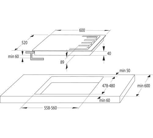 Газовая варочная поверхность Gorenje GTW641BHF черный