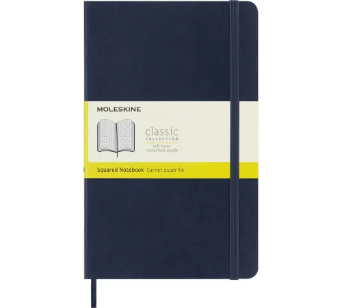 Блокнот Moleskine CLASSIC SOFT QP617B20 Large 130х210мм 192стр. клетка мягкая обложка синий сапфир