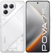 Смартфон Tecno Pova 7 Ultra 5G 256Gb 12Gb белый моноблок 3G 4G 6.8" 1080x2460 Android 14 50Mpix 802.11 a/b/g/n/ac NFC GPS GSM900/1800 Protect