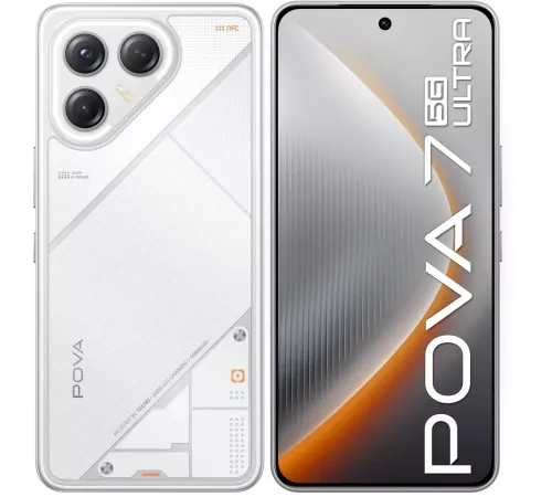 Смартфон Tecno Pova 7 Ultra 5G 256Gb 12Gb белый моноблок 3G 4G 6.8" 1080x2460 Android 14 50Mpix 802.11 a/b/g/n/ac NFC GPS GSM900/1800 Protect