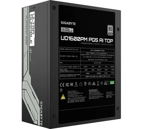 Блок питания Gigabyte ATX 1600W GP-UD1600PM PG5 Gen.5 80+ platinum (20+4pin) APFC 120mm fan 12xSATA Cab Manag RTL