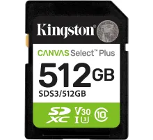 Флеш карта SDXC 512GB Kingston SDS3/512GB Canvas Select Plus w/o adapter
