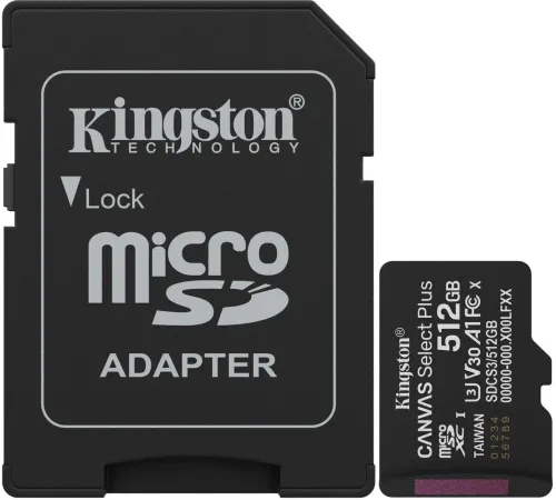 Флеш карта microSDXC 512GB Kingston SDCS3/512GB Canvas Select Plus + adapter