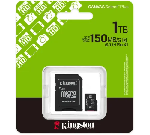 Флеш карта microSDXC 1TB Kingston SDCS3/1TB Canvas Select Plus + adapter