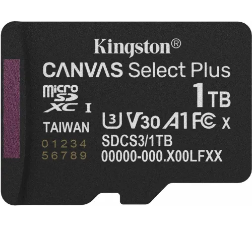 Флеш карта microSDXC 1TB Kingston SDCS3/1TBSP Canvas Select Plus w/o adapter