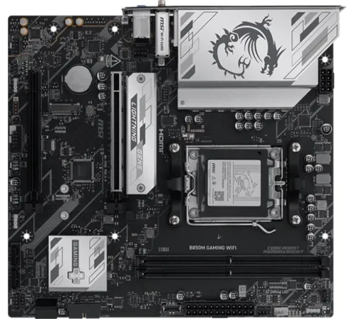 Материнская плата MSI B850M GAMING WIFI SocketAM5 AMD B850 2xDDR5 mATX AC`97 8ch(7.1) 2.5Gg RAID+HDMI+DP
