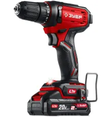 ЗУБР 20 В, 40 Н·м, 1 АКБ LMS (2 А·ч), дрель-шуруповерт (ДШ-40-21)