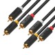 GCR Кабель 3.0m аудио 3 х RCA / 3 х RCA , GOLD, черный, GCR-51821 Greenconnect 3 х RCA - 3 х RCA 3м чёрный (GCR-51821)