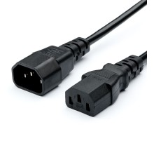 Кабель питания GoPower C14 (m)-C13 (f) 1.8м ПВХ 0.75 мм удлинитель черный (1/10/100) GoPower 00-00024537