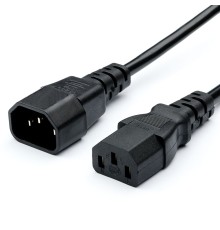 Кабель питания GoPower C14 (m)-C13 (f) 1.8м ПВХ 0.75 мм удлинитель черный (1/10/100) GoPower 00-00024537