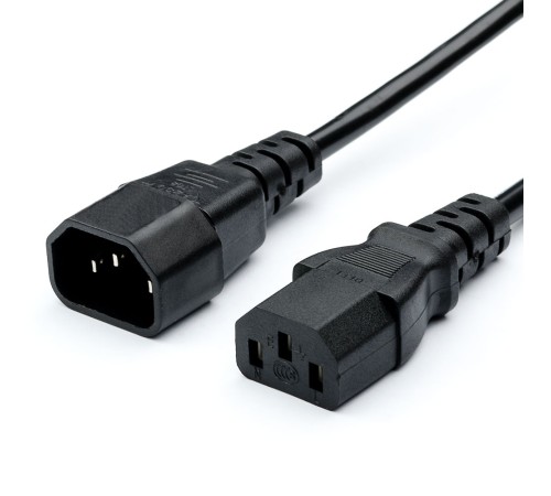 Кабель питания GoPower C14 (m)-C13 (f) 1.8м ПВХ 0.75 мм удлинитель черный (1/10/100) GoPower 00-00024537