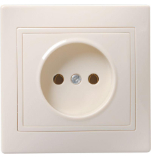Iek ERK13-K33-10-DM РС10-2-ККм Розетка 1местн. без з/к без защ.штор. 10А КВАРТА (кремовый)