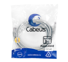 Cabeus PC-UTP-RJ45-Cat.5e-3m Патч-корд U/UTP, категория 5е, 2xRJ45/8p8c, неэкранированный, серый, PVC, 3м (PC-UTP-RJ45-Cat.5e-3m)