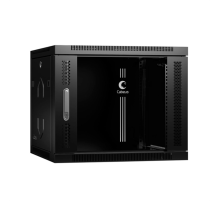 Cabeus SH-05F-9U60/35-BK Шкаф телекоммуникационный настенный 19" 9U 600x350x501mm (ШхГхВ) дверь стекло, цвет черный (RAL 9004) (SH-05F-9U60/35-BK)