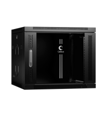 Cabeus SH-05F-9U60/35-BK Шкаф телекоммуникационный настенный 19" 9U 600x350x501mm (ШхГхВ) дверь стекло, цвет черный (RAL 9004) (SH-05F-9U60/35-BK)