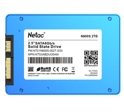 Накопитель SSD Netac SATA III 2Tb NT01N600S-002T-S3X N600S 2.5"