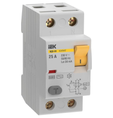Выключатель дифференциального тока (УЗО) 2п 25А 30мА 6кА тип AC ВД3-63 KARAT IEK MDV20-2-025-030
