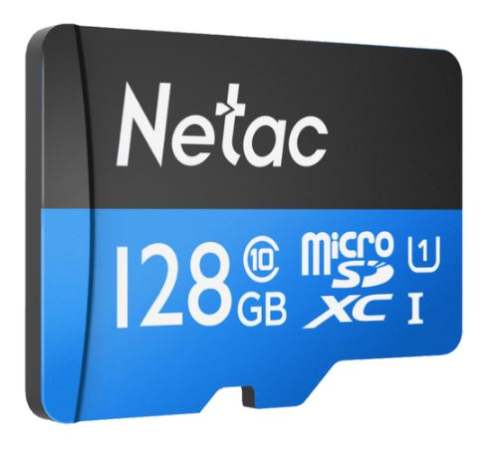 Карта памяти Netac P500 Standard MicroSDXC 128GB U1/C10 up to 90MB/s, retail pack with SD Adapter