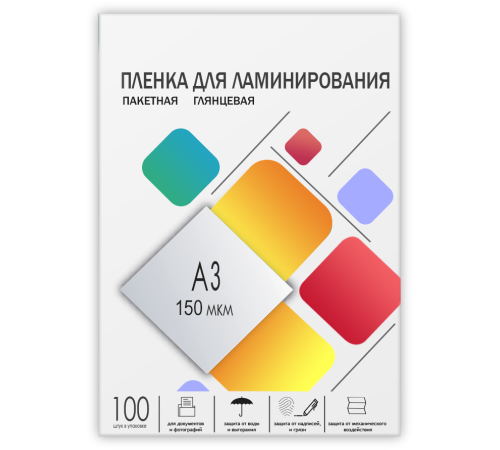 Пленка 303х426 (150 мик) 100 шт. Гелеос Пленка для ламинирования A3, 303х426 (150 мкм) глянцевая 100шт, ГЕЛЕОС [LPA3-150]