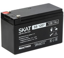 2533 SKAT SB 1207, 12В, 7Ач, максимальный ток заряда 2,1 А. Тип клеммы — F1 нож. Размер корпуса — 66х151х100. Вес — 2,1 кг. Срок службы — 6 лет. Гарантия - 18 месяцев. Бастион SKAT SB 1207
