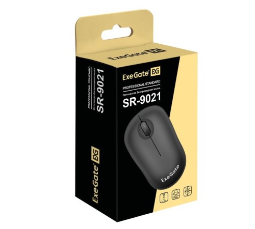 Exegate EX269649RUS Беспроводная мышь Exegate SR-9021 <black, optical, 3btn/scroll, 1000dpi, USB> Color box