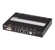 Удлинитель, KVM+DVI, управление по IP, Rackmount/Desktop, 10/100 Base-T, с KVM-шнурами PS2 1х1.2м.;USB 1x1.2м., TCP/IP, (Virtual Media;WIN98SE/ME/2000/XP/FREE-BSD/LINUX 7.0 или выше;1600x1200 60Hz;) ATEN CN9600