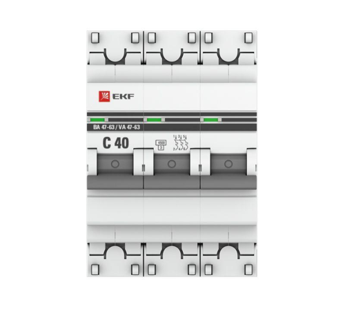 EKF mcb4763-3-40C-pro Автоматический выключатель 3P 40А (C) 4,5kA ВА 47-63 EKF PROxima EKF mcb4763-3-40C-pro Автоматический выключатель 3P 40А (C) 4,5kA ВА 47-63 EKF PROxima