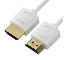 GCR Кабель SLIM 1.0m HDMI 2.0, белый, OD3.8mm, HDR 4:2:2, Ultra HD, 4K 60 fps 60Hz, 3D, AUDIO, 18.0 Гбит/с, 30/30 AWG (GCR-51481)