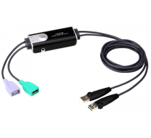 Переключатель сигналов клавиатуры и мыши ATEN 2-Port USB Boundless Cable KM Switch (CS62KM-AT)