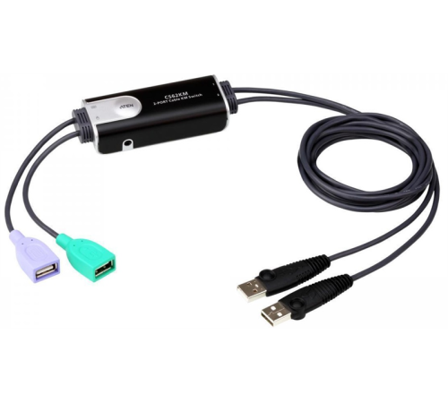 Переключатель сигналов клавиатуры и мыши ATEN 2-Port USB Boundless Cable KM Switch (CS62KM-AT) Переключатель сигналов клавиатуры и мыши ATEN 2-Port USB Boundless Cable KM Switch (CS62KM-AT)