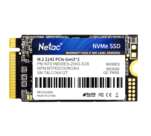 Ssd накопитель Netac SSD N930ES PCIe 3 x2 M.2 2242 NVMe 3D NAND 256GB, R/W up to 1650/1260MB/s, 3y wty (NT01N930ES-256G-E2X) Ssd накопитель Netac SSD N930ES PCIe 3 x2 M.2 2242 NVMe 3D NAND 256GB, R/W up to 1650/1260MB/s, 3y wty (NT01N930ES-256G-E2X)