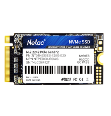Ssd накопитель Netac SSD N930ES PCIe 3 x2 M.2 2242 NVMe 3D NAND 128GB, R/W up to 970/635MB/s, 3y wty (NT01N930ES-128G-E2X)