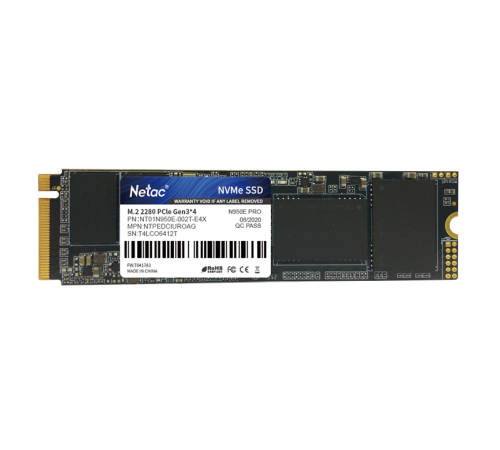 Ssd накопитель Netac SSD N950E Pro PCIe 3 x4 M.2 2280 NVMe 3D NAND 2TB, R/W up to 3500/3000MB/s, 2048MB DRAM buffer, with heat sink, 5y wty (NT01N950E-002T-E4X)