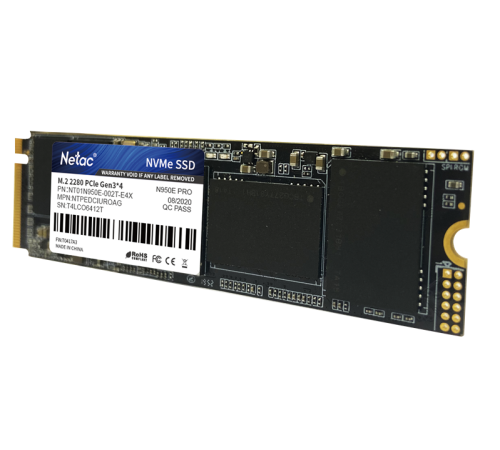 Ssd накопитель Netac SSD N950E Pro PCIe 3 x4 M.2 2280 NVMe 3D NAND 2TB, R/W up to 3500/3000MB/s, 2048MB DRAM buffer, with heat sink, 5y wty (NT01N950E-002T-E4X)