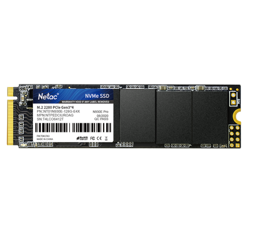 Ssd накопитель Netac SSD N930E Pro PCIe 3 x4 M.2 2280 NVMe 3D NAND 128GB, R/W up to 970/650MB/s, 3y wty (NT01N930E-128G-E4X) Ssd накопитель Netac SSD N930E Pro PCIe 3 x4 M.2 2280 NVMe 3D NAND 128GB, R/W up to 970/650MB/s, 3y wty (NT01N930E-128G-E4X)