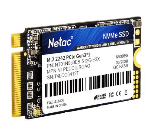 Ssd накопитель Netac SSD N930ES PCIe 3 x2 M.2 2242 NVMe 3D NAND 512GB, R/W up to 1650/1500MB/s, 3y wty (NT01N930ES-512G-E2X) Ssd накопитель Netac SSD N930ES PCIe 3 x2 M.2 2242 NVMe 3D NAND 512GB, R/W up to 1650/1500MB/s, 3y wty (NT01N930ES-512G-E2X)