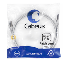 Cabeus PC-SSTP-RJ45-Cat.6a-2m-LSZH Патч-корд S/FTP, категория 6а (10G), 2xRJ45/8p8c, экранированный, серый, LSZH, 2м (PC-SSTP-RJ45-Cat.6a-2m-LSZH)