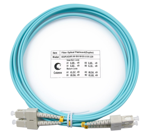 Cabeus FOP-50-SC-SC-3m Шнур оптический duplex SC-SC 50/125 mm OM3 3м LSZH (FOP-50-SC-SC-3m)
