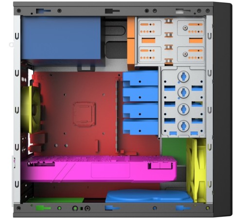 Корпус с блоком питания 450Вт. Foxline FL-733R-FZ450R-U32C-PH