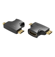 Переходник Vention 2 in 1 Mini HDMI and Micro HDMI Male to HDMI Female Adapter Black (AGFB0)