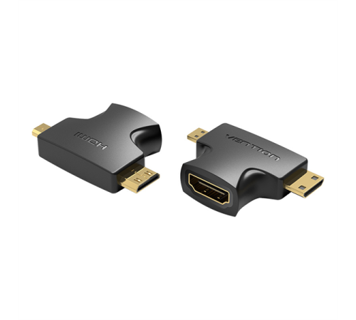 Переходник Vention 2 in 1 Mini HDMI and Micro HDMI Male to HDMI Female Adapter Black (AGFB0) Переходник Vention 2 in 1 Mini HDMI and Micro HDMI Male to HDMI Female Adapter Black (AGFB0)
