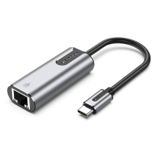 Переходник Vention USB-C to Gigabit Ethernet Adapter 0.15M Gray Aluminum Alloy Type (CFNHB)