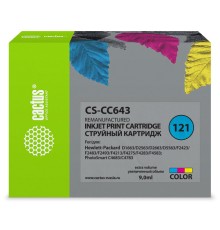 Картридж струйный Cactus CS-CC643 №121 многоцветный (9мл) для HP DJ D1663/D2563/D2663/D5563/F2423/F2483/F2493/F4213/F4275/F4283/F4583/PS C4683/C4783