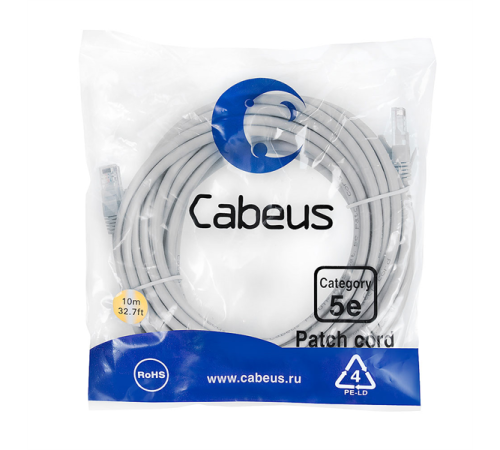 Cabeus PC-UTP-RJ45-Cat.5e-10m-LSZH Патч-корд U/UTP, категория 5е, 2xRJ45/8p8c, неэкранированный, серый, LSZH, 10м (PC-UTP-RJ45-Cat.5e-10m-LSZH) Cabeus PC-UTP-RJ45-Cat.5e-10m-LSZH Патч-корд U/UTP, категория 5е, 2xRJ45/8p8c, неэкранированный, серый, LSZH, 10м (PC-UTP-RJ45-Cat.5e-10m-LSZH)