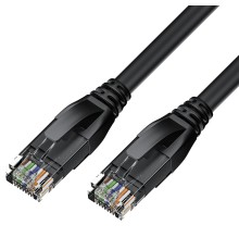 GCR Патч-корд PROF прямой 1.0m, UTP медь кат.6, че, 24 AWG, ethernet high speed 10 Гбит/с, RJ45, T568B, GCR-52580 Greenconnect GCR-52580