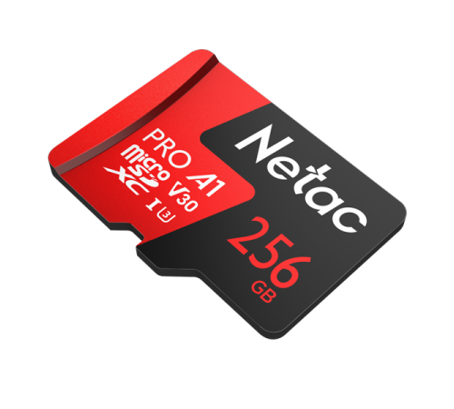 Флеш карта microSDHC 256Gb Class10 Netac NT02P500PRO-256G-R P500 Extreme Pro + adapter