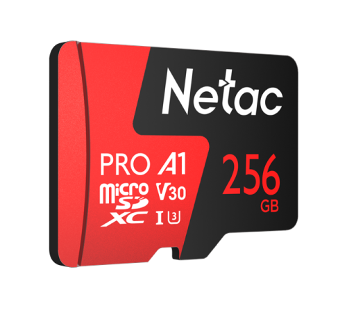 Флеш карта microSDHC 256Gb Class10 Netac NT02P500PRO-256G-R P500 Extreme Pro + adapter
