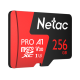 Флеш карта microSDHC 256Gb Class10 Netac NT02P500PRO-256G-R P500 Extreme Pro + adapter